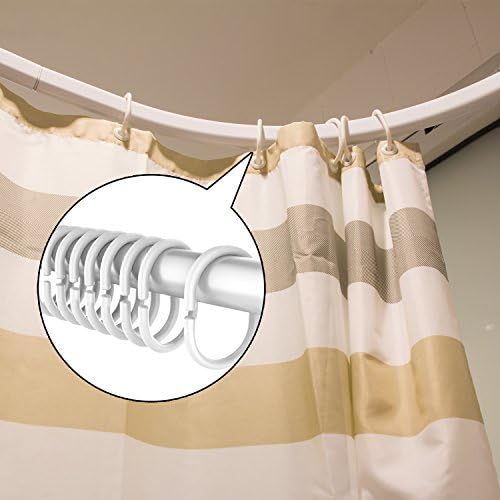 Ringos de cortina de chuveiro de plástico ganchos para haste da janela do chuveiro do banheiro