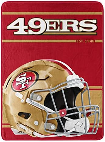 Northwest NFL São Francisco 49ers 46x60 Micro Raschel Run RolledBlanket, cores da equipe, Tamanho