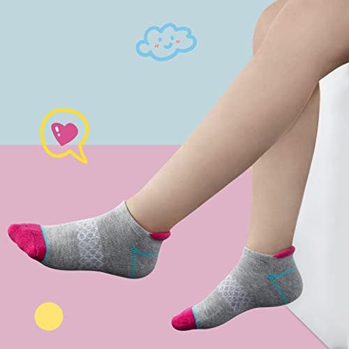 Comfoex 12 pares meias de garotas tornozelo meias esportivas de algodão com sola de algodão com sola