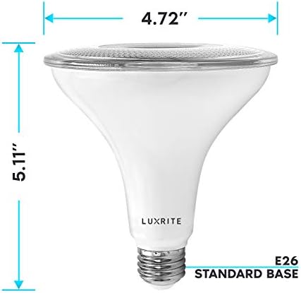 Luxrite Dusk to Dawn PAR38 LED bulbo, 120W equivalente, automático no sensor Off, 5000k Branco brilhante, 1250