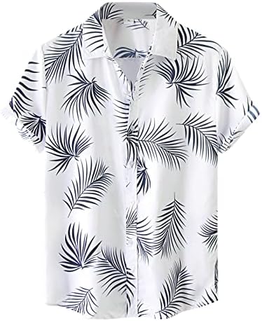 Camiseta masculina de verão camisa de moda casual masculina havaí blusa de camisa estampada floral