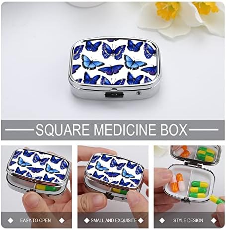 Caixa de comprimido quadrado Butterfly Box Caixa Medic Medic Case Organizador de comprimidos