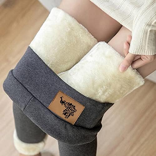 Winter Warm Leggings Mulheres calças de legging térmicas elásticas de lã forrada de veludo espesso de altura