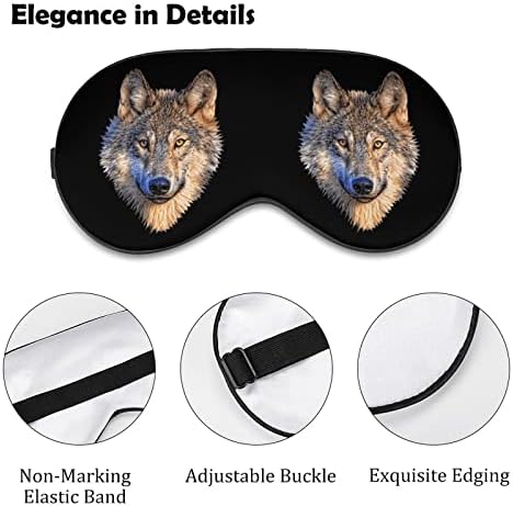 Máscara de lobo lobo de lobo máscara de luz bloqueando o sono com cinta ajustável para o trabalho de turno