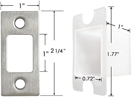 Aço inoxidável Placa de golpe de ataque de aço inoxidável placa traseira de canto redondo 1 x 2-1/4 com caixa