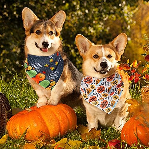 20 peças cães de ação de graças bandana outono outono petão bandana ajustável e reversível Triângulo de cachorro