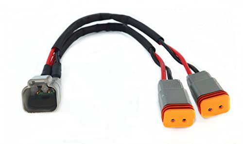 DT 2 Way Connector Plug de fios de fios à prova d'água 1 machos a 2 fêmea dt 2 pinos 1-2 Splittercable 1ft/30cm