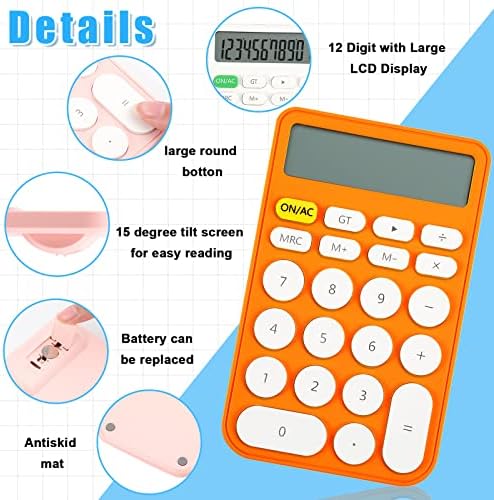 Coler 4 pcs calculadora simples calculadora básica 12 dígitos calculadora de mesa padrão calculadora estética