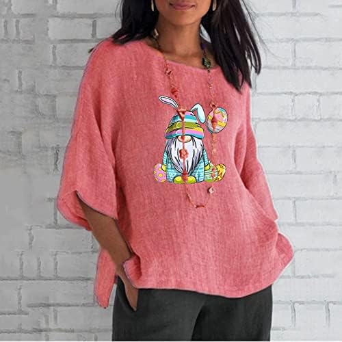 Camisas de Páscoa para mulheres Camisa de Páscoa Gnome Funnamente Camiseta Gnome de Páscoa Camiseta Casual