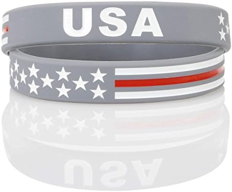 Sainstone Power of Faith USA Fin Red Line American Bandle Bracelet Silicone Rubber Wrists Americanismo