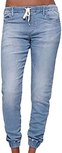 Jeans elásticos da cintura feminina Jeans Jeans Casual Casual Jeans treme