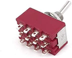 X-Dree Red Duas posições de 12 terminais 4p2t Mini interruptor de alternância 6a AC125V 2A AC250V (vermelho