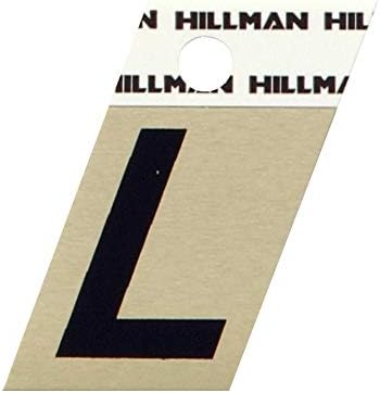 Hillman 840516 1,25 polegadas letra L ângulo Cut Self adesivo Sinal, ouro e alumínio preto,