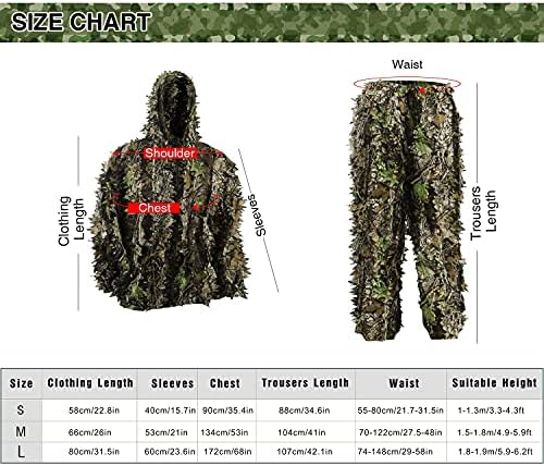 Ternos de camuflagem ao ar livre de pelotão, arborizado 3D, terno de caça a capuz Airsoft Camouflage