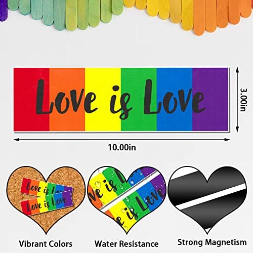 HYing 2pcs Gay Pride Bumper Adteners para carros, LGBTQ LOVE IS LOVE GRAÇA MAGNÉTICA ATICIONADOS