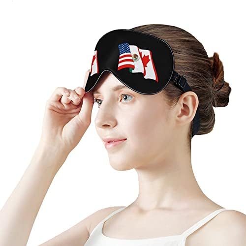 American Mexican Canadá bandeira engraçada máscara de olho máscara macia cobertura ocular com