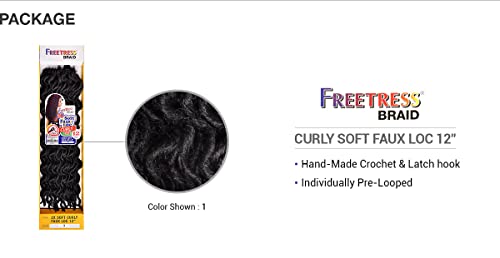 FreeTress 2x Soft Curly Lite Faux Loc Crochet Braiding Sintético Cabelo