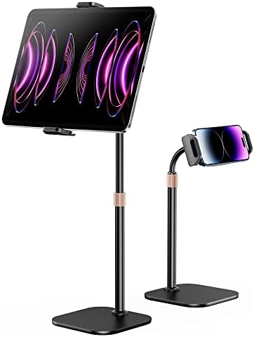 Gusgu Stand para mesa, altura ajustável e grampo atualizado, porta-tablet para dispositivos de 5,4 ”-12,9”,