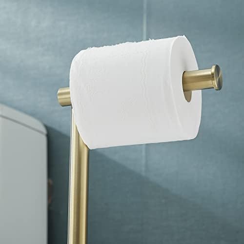 Suporte de papel de papel higiênico grátis, dispensador de tecido de rolo de banheiro dourado, base à prova de