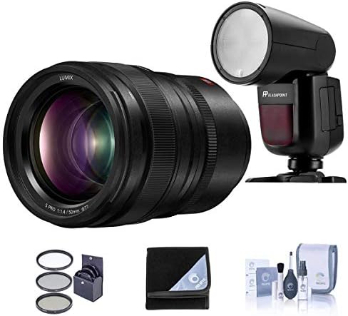 Panasonic 50mm f/1,4 lumix s lente pro para leica l, pacote com flashpoint zoom li-on x r2 ttl redondo flash