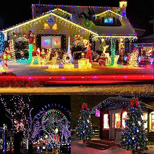 Fullbell Christmas Lights, luzes de corda interna com 8 modos de troca de flash, luzes de arame de 72 pés de 72 pés, luzes de corda à prova d'água, luzes decorativas de fais de fada para pátio/jardim/casa multicolor