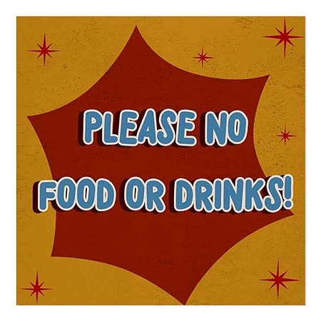 CGSignLab | Por favor, sem comida ou bebida -Notalgia Burst Janela Buscada | 24 x24
