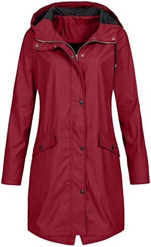 Jaquetas de chuva para mulheres, 2022 outono inverno midi solto fit s-3xl capuz com bolsos zípeis de casacos