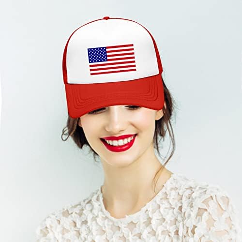 Chapéus de caminhão de hat de chapéu de bandeira americana para homens mulheres ajustáveis ​​algodão