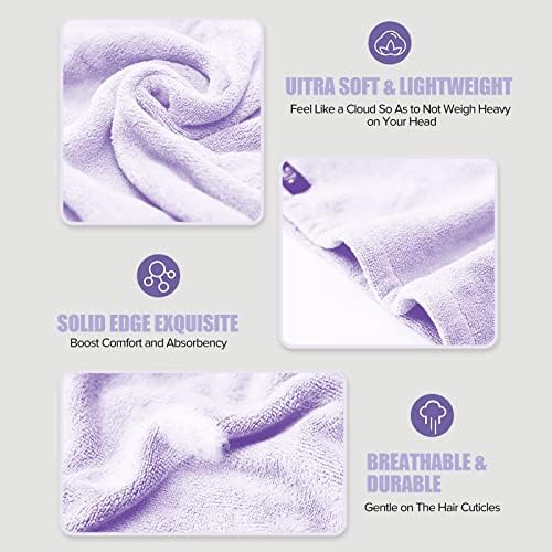 Toalha de secagem de cabelo Ultra absorvente Twist Turbano Turbano seca Cabelo, 2 pacote de 2 polegadas