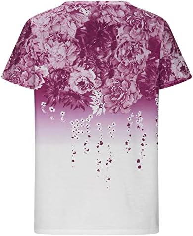 pbnbp feminino de manga curta túnica de verão flores de tendência tamis da moda ombre imprimido