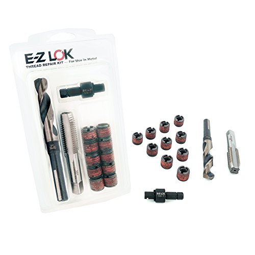 E-Z Lok EZ-450-8 Inserções rosqueadas para metal; M8-1.25 Kit de instalação, aço, óxido preto