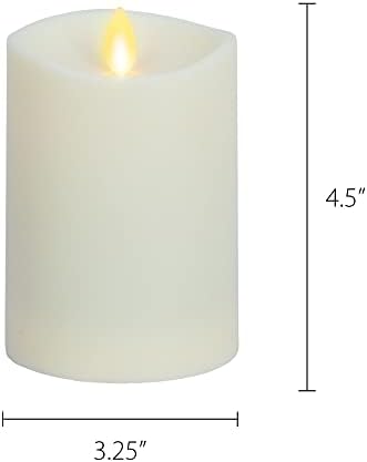Matchless Candle Co. por Luminara Overdoor Moving Flame LED realista vela, borda derretida, acabamento fosco liso,