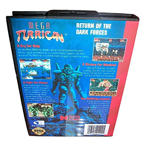 Aditi Mega Turrican US Cobra com caixa e manual para Sega Megadrive Gênesis Console de videogame de 16
