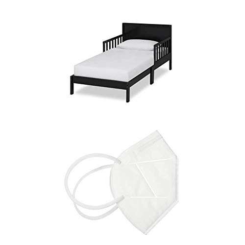 Sonhe On Me Brookside Toddler Bed in Black, GreenGuard Gold Certified & Dream On Me Disposable Face