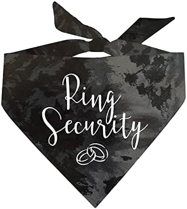 Anúncio de engajamento de casamento de segurança do anel Scrunch tie tye triangle cão bandana