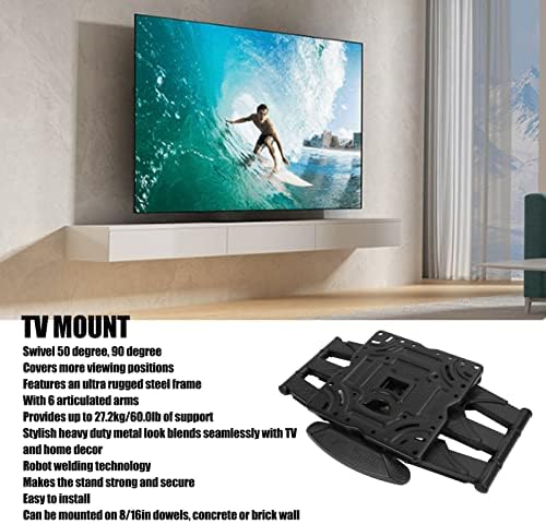 Suporte de TV, suporte de TV de movimento completo 80.2lb Capacidade de carga preto elegante para 32-70in TV