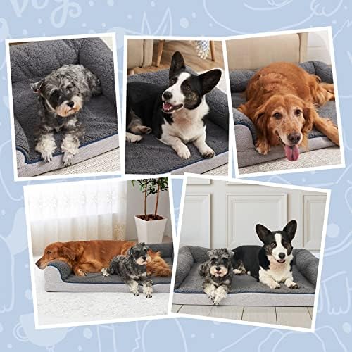 Micooyo Ortopédico Cama de cachorro para cães grandes, sofá -cama de travesseiro de cachorro de 42 x 32 - Camas