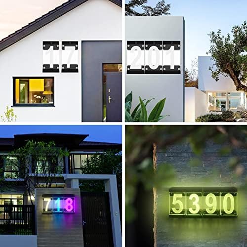 IVWVI Acrylics Solar Endereço Solar Sinal, LED Números iluminados de casas solares para o controle