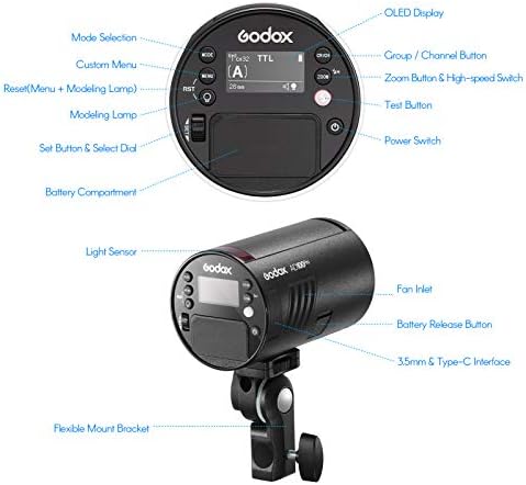 GODOX AD100PRO Pocket Flash Light OLED Screen 5800K 1/8000S SYNC