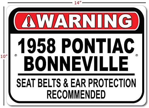 1958 58 Pontiac Bonneville Satury Belt recomendou placas rápidas, sinal de garagem de metal, decoração de
