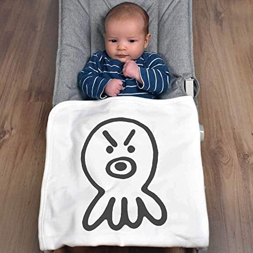 Azeeda 'Grumpy Octopus' Cotton Baby Blain / Shawl