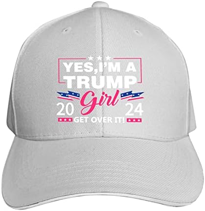 Trump 2024 Sim, eu sou uma garota de Trump supere isso ajustável chapéus de caminhão de caminhão,