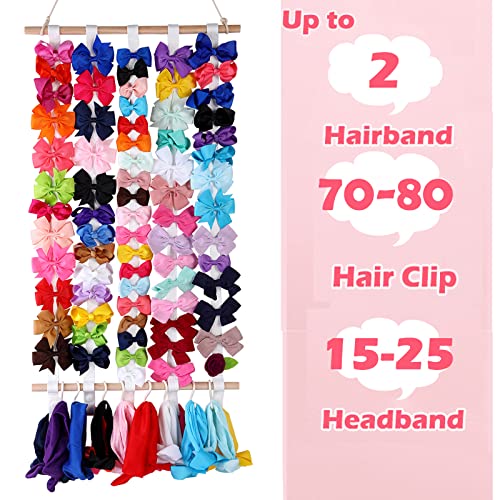 Hipcheer Bow Suport para meninas Arcos de cabelo, clipes de cabelos Organizador da cabeça Decoração de casa