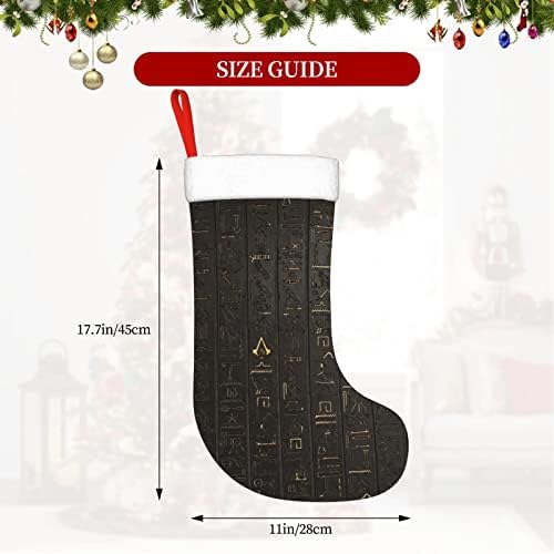 Yilequan 18 polegadas meias de Natal meias clássicas, hieróglifos egípcios antigos, para decorações de festa