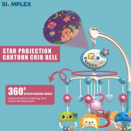 Simmplex Baby Crib Mobile com luzes e música - Musical Mobile Toy for Bassinet - Pack n Play Bermery Mobile