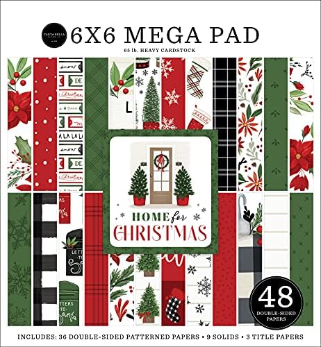 Echo Park Paper Company Home for Christmas Cardmakers 6x6 Mega Pad Papel, Multi
