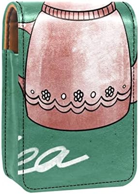 Oryuekan maquiagem batom titular de caixa mini bolsa de viagem bolsa de cosméticos, organizador com espelho para