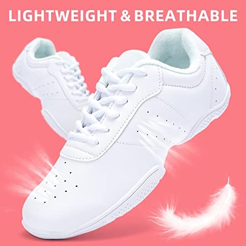 Sapatos Akk Cheer Shoes para meninas para jovens adolescentes - White Cheerleading Dance Sport Sport
