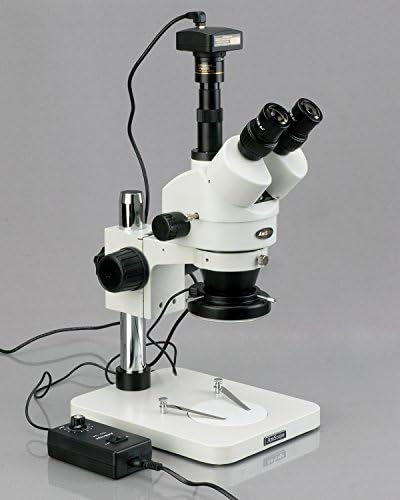 AMSCOPE SM-1TSZ-144-M Digital Profissional Trinocular Trinocular Microscópio de Zoom, Oche Wh10x, ampliação de