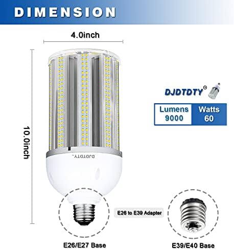 DJDTDTY 30W/60W/80W/100W/120W/150W LUZ DE MILHO LED LUZ, E26 E39 Lâmpada de milho de base Base, lâmpada 9000